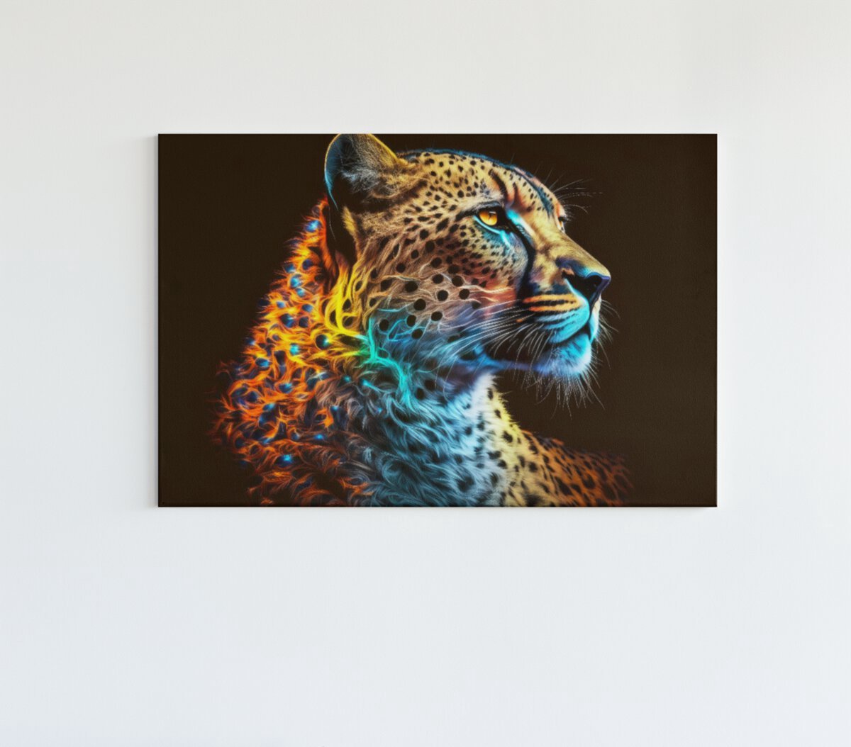 Trendex Global Canvas Schilderij - Dieren - Wilde Dier - Luipaard - Wanddecoratie - 120x80x2 cm Bruin