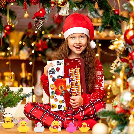 Advent Calendar 2024 Ducks, 24 Rubber Ducks, Advent Calendar, Christmas Toys, Gifts for Children and Adults
