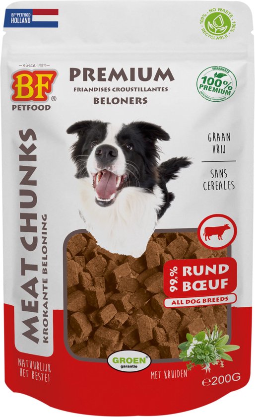 BF Petfood Meat Chunks Rund - Hert - 200 gr