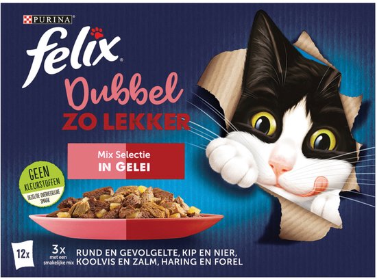 Felix Dubbel Zo Lekker Mix Selectie in Gelei 12 x 85 gr