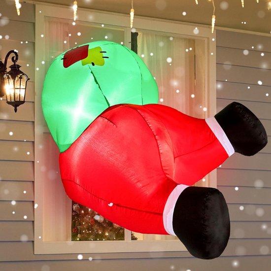 Joiedomi Realistische opblaasbare kerstdraak van 2,4 m met geïntegreerde leds voor feest, binnen