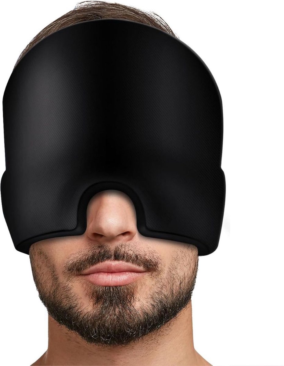 Goedkoopste White-label® Migraine Masker - Hoofdpijn Muts - Directe Verlichting - Zwart