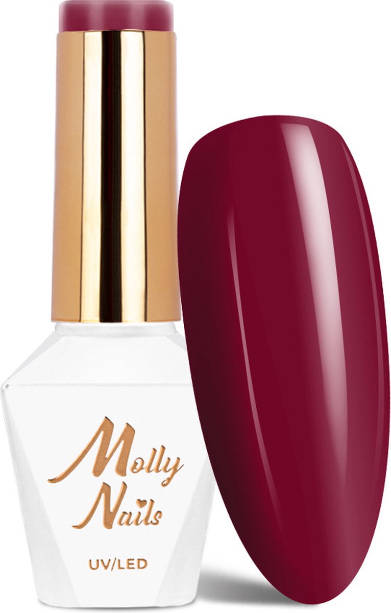 Goedkoopste Molly Nails Gellak Nr 190 Red Wine - Hema/Di-Hema vrij - gellak - gelpolish - nagels - nagelstyliste - manicure - rood - nagelverzorging - lak - gelnagels - gel - polish -8 gr - Caramdia