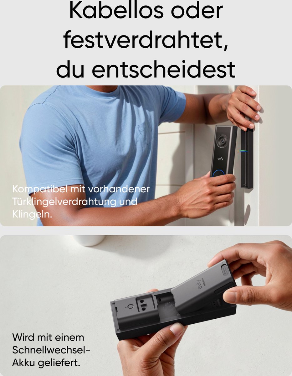 Afbeelding 2 van eufy Video Doorbell C31 + Chime - Voordeelbundel