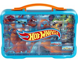 Klein Toys Hot Wheels - verzamelkoffer - vitrine - geschikt voor 54 auto's - blauw oranje