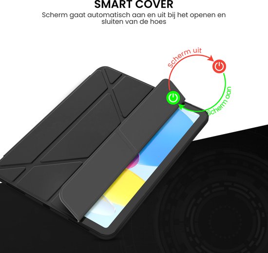 Étui pour tablette adapté à la coque iPad Air 2022 (10,9 pouces) - Housse iPad Air 2024 (11 pouces) - Zwart
