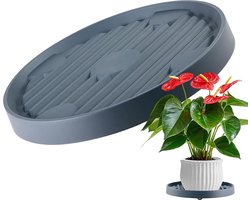 Ronde Bloempot Mover - 19.3 Cm - Rolling Plant Pallet - Ronde Donkergrijze Onderschotel Met 4 Wielen - Plant Stand Planter Caddies - Voor Het Verplaatsen Van Potplantenbakken - Voor Tuin, Terras, Binnenplaats, Terras - Draagvermogen 40 Kg - 1 Stuk