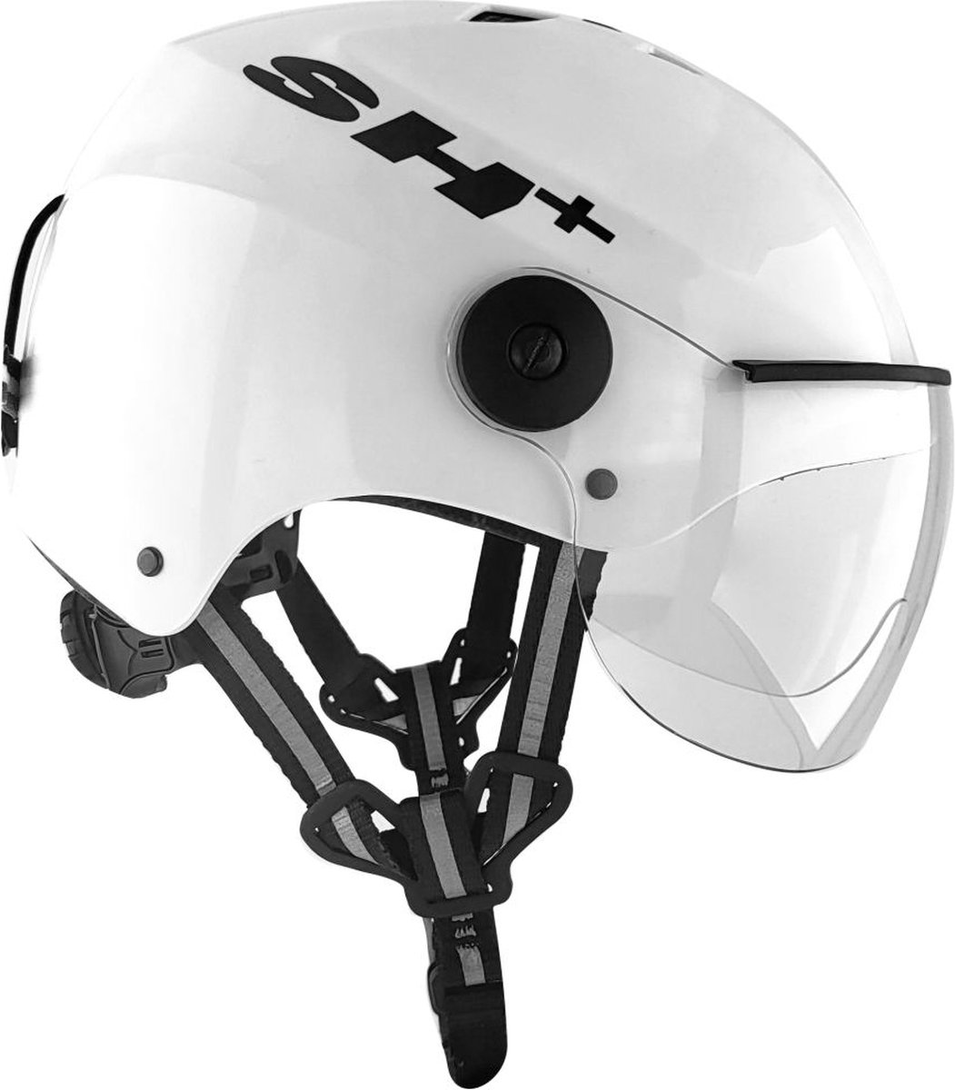 SH+ e-bike Fietshelm - SHAMELESS URBAN - Unisex - Lichtgewicht 500 gram - 6 Ventilatiegaten - Gemaakt in Italië - Voor een hoofdomtrek van 57 tot en met 60 CM - Wit