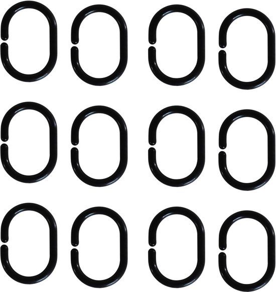 Douchegordijnhaken - Voor De Badkamer - Voor Bad- En Douchegordijnen En Douchegordijnvoeringen Per 24 Stuks Verpakt Vast Te Klikken Doorzichtig