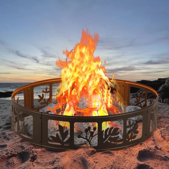 Outsunny Vuurschaal 2-in-1 Vuurkorf Met Vonkenbescherming Grillnet 82 Cm Bbq Grill Garden~17dgh25foko00