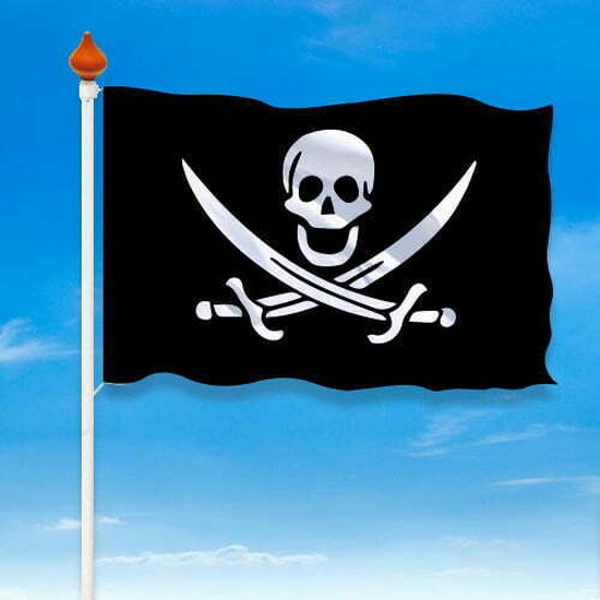 VlagDirect - Flate de pirate - drapeau-Skull - Flate de pirate - 90 x 150 cm.