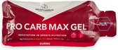 Pro Carb Max Gel sachet in bordeauxrood en wit, met logo en tekst 'Neutral Taste'.