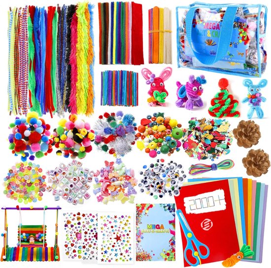 Creatieve Knutselset Voor Meisjes 4-10 Jaar – Meer Dan 800 Stoffen Vierkanten, Bloemen, Vlinders, Stelen En Mat, Ideaal Voor Bloemenboeket En Kamerdecoratie