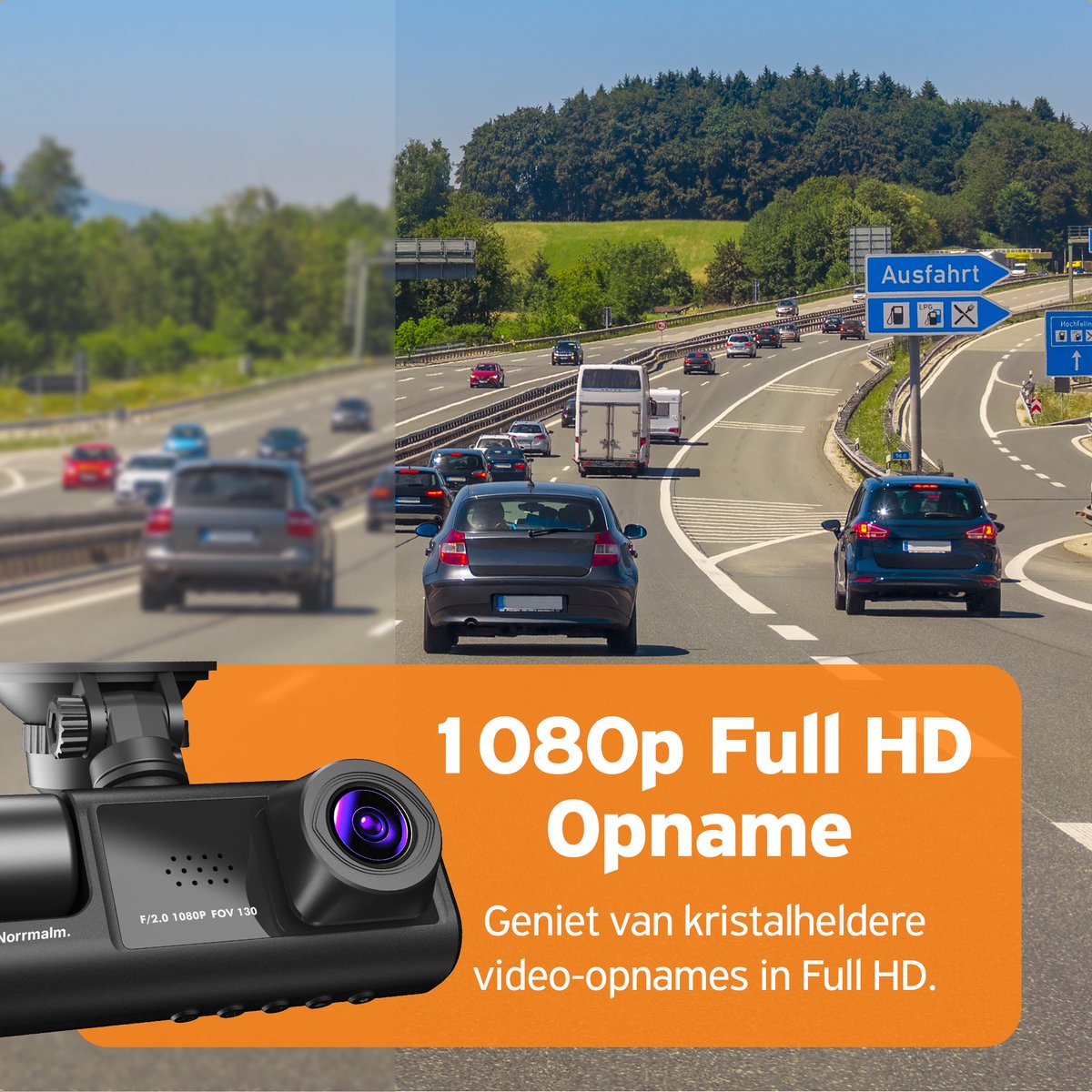 Norrmalm® Full HD Dashcam voor Auto - 64 GB - App (iOS, Android) - WiFi - Voor en Achter Camera - Parkeerfunctie - G-sensor – foto 4