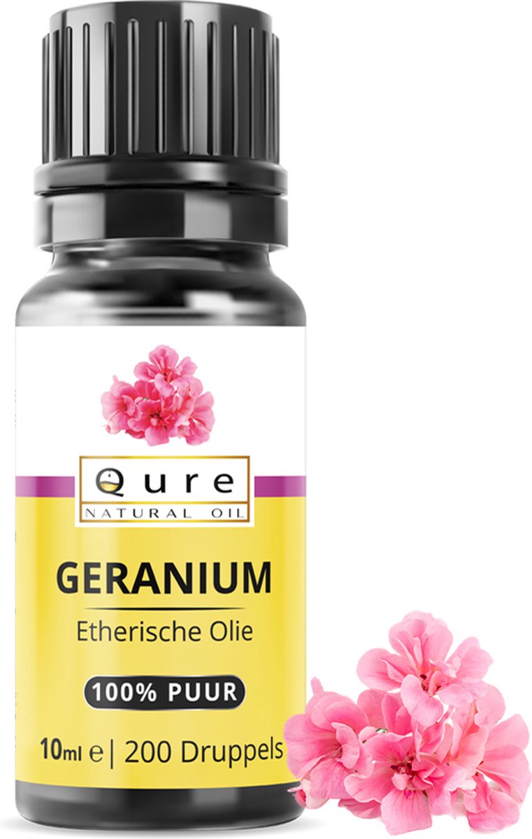 Goedkoopste Geranium Olie 10ml | 100 Puur & Onbewerkt | Geurolie | Geranium Etherische Olie voor Huid, Haar en Aromatherapie
