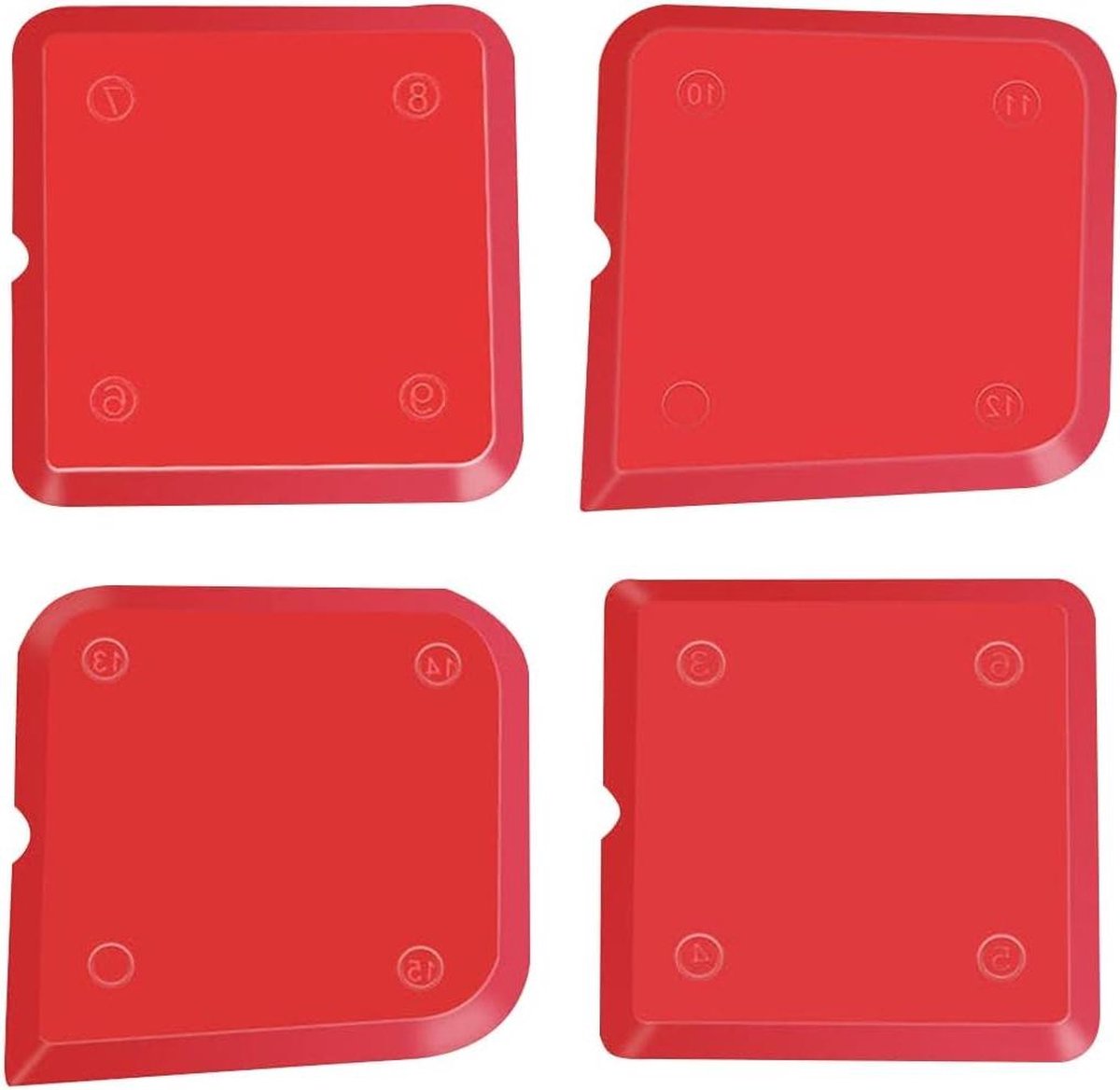 Goedkoopste 4-Delige Boor Kit Voegverzachterset Siliconenafdichting - Rood