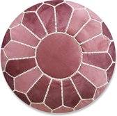 Velvet poef - Roze - Fluwelen poef - Handgemaakt en uniek - Gevuld geleverd - Ideaal voor je woon-, slaap- of kinderkamer