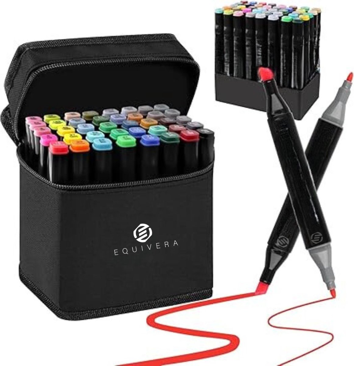 Equivera Twinmarkers Alcohol - Twinmarkers Alcohol - Alcohol Markers - Markeerstiften - Professionele Alcohol Markers - Markers - Kleurstiften - Dual-Tip Markers