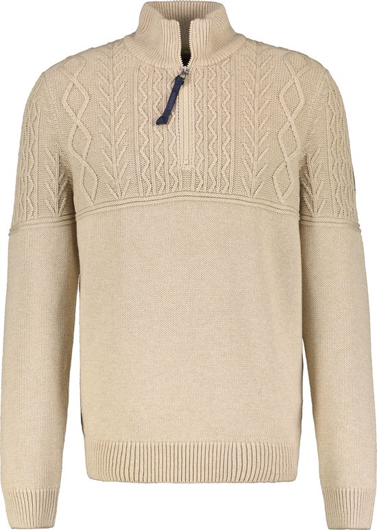 Lerros - Half zip trui - Heren - XL - 125 TENDER BEIGE ME - Katoen - 24N5455
