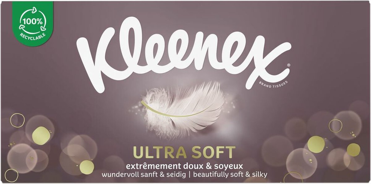 Goedkoopste Kleenex Ultrasoft Tissues - Voordeelverpakking - 9x64st = 576 tissues