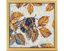Borduurpakket Awesome Pattern Studio - Bumblebee on the Leaves - Bij op Blaadjes - Geschikt voor beginners/inclusief Nederlandse gebruiksaanwijzing