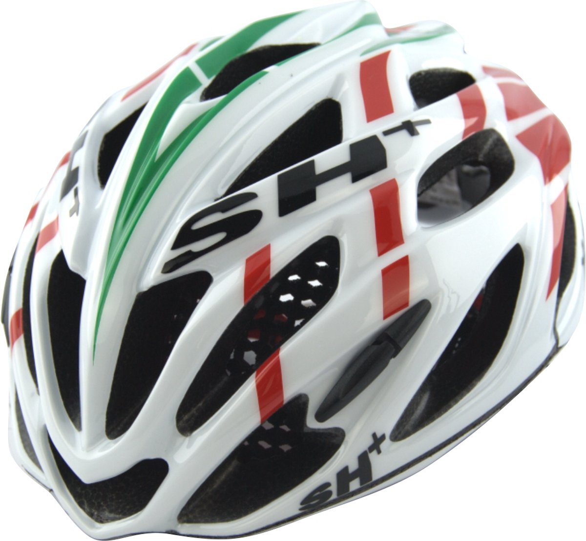 SH+ Fietshelm - SHABLI X-PLOD - Unisex - Lichtgewicht 230 gram - 20 Ventilatiegaten - Gemaakt in Italië - Voor een hoofdomtrek van 55 tot en met 60 CM - Italiaanse vlag