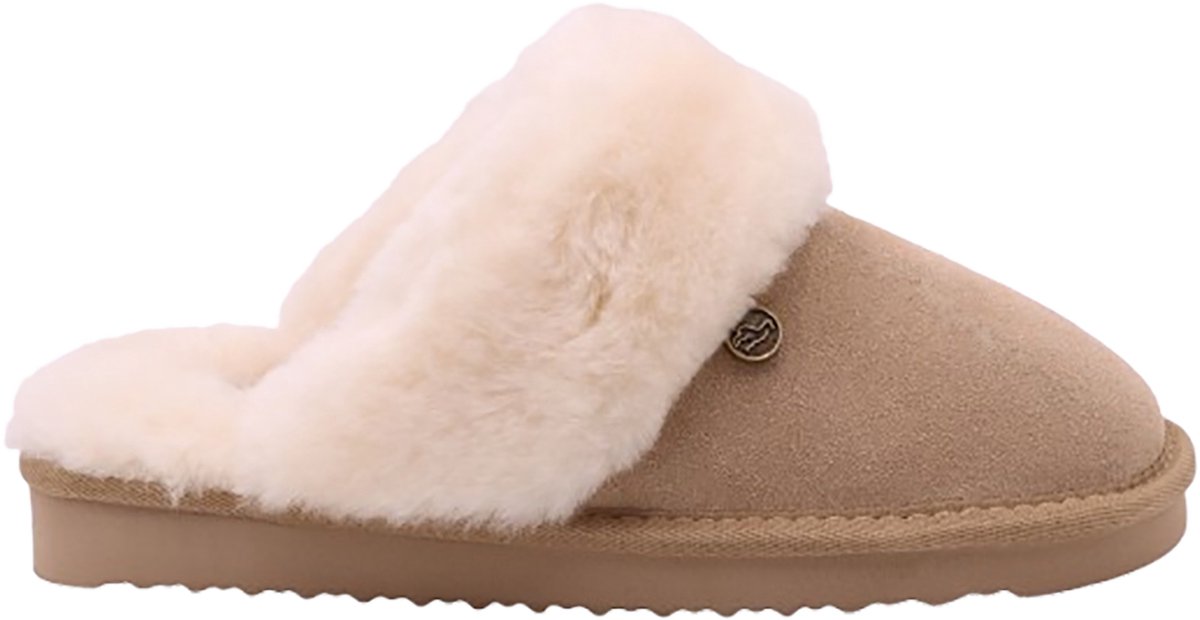 Alpacas Footwear Dames Pantoffel Schapenwol voering Taupe