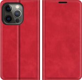 Coque pour iPhone 13 Pro - Bookcase portefeuille de Luxe (fermeture magnétique) - Rouge - Étui pour téléphone portable - Étui de téléphone Convient pour : iPhone 13 Pro