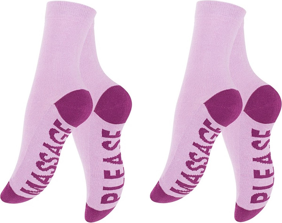Vincent Creation - Massage Please - Tekst Sokken - 2 paar - Damessokken - Maat 36-40