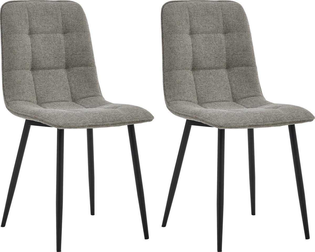 Colenis - Ela Eetkamerstoel - Set Van 2 - Donkerbeige - Linnen - Design