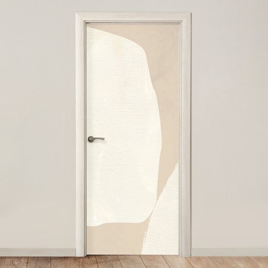 Poster de porte 95x215 cm - Sticker porte Beige - Abstrait - Moderne - Film meuble autocollant - Film porte salon - Papier peint fotobehang intérieur - Film adhésif porte - Stickers porte - Sticker papier peint porte - Décoration chambre
