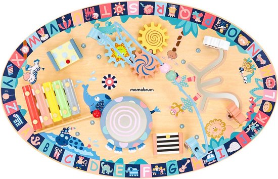 BPA-vrij ABS Kunststof Beleduc Houten Stapeltoren Met Vormen - Speelgoed De Betuwe Grimms Houten Speelgoed Regenboog