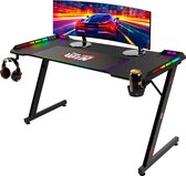 Bol.com For The Win Gaming Bureau met LED Verlichting - 140x74x60 cm - Game Bureau - Incl. RGB Muismat - Gaming Desk - Computer ... aanbieding