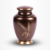 Messing Urn Groot 3,7 liter Bruin Goudkleurig Graan - Urn voor Menselijke As - Crematie Urn voor As Volwassenen