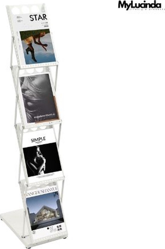 Relaxdays Zeitungsständer, 2 Griffe, Transparente Optik, für Zeitungen