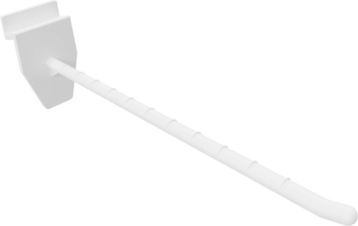 Lamellenwand Blisterhaak - 15 cm - Enkel - Wit - Kunststof Slatwall Displayhaak