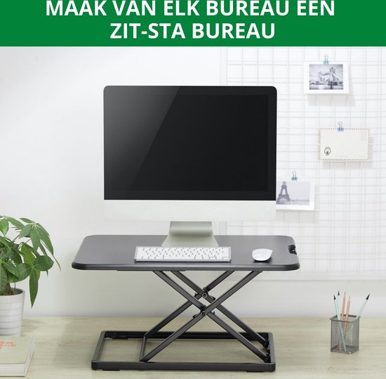 IVONO zit-sta bureau verhoger – mat zwart – compact