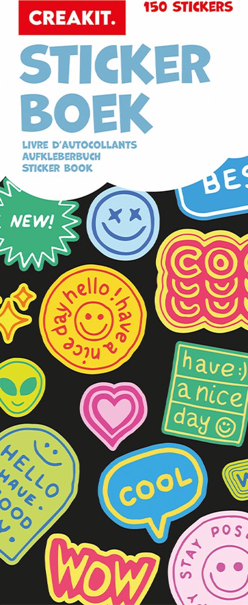CREAKIT. Stickerboek Smile – 150 stickers – Stickerboek voor Jongens en Meisjes – Stickervellen – Stickerboek Peuters – 10 x 25 cm