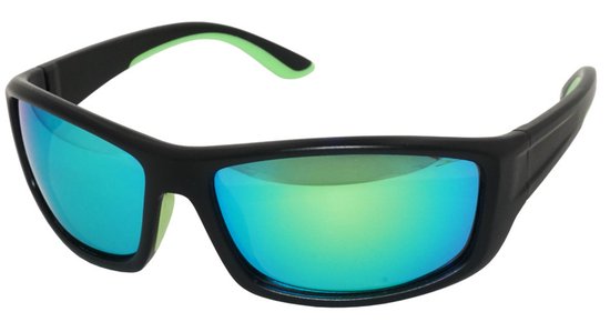 WK Amoy TR-90 Extra Light+Flexible Zonnebril- TAC polarized UV400 lens met anti reflectie laag-100% verwering van UVA,UVB,UVC - TR-90 Strong +light+Flexible Frame - Mat zwart montuur met Groen REVO coating Sportzonnebril van WK Amoy — afbeelding 2