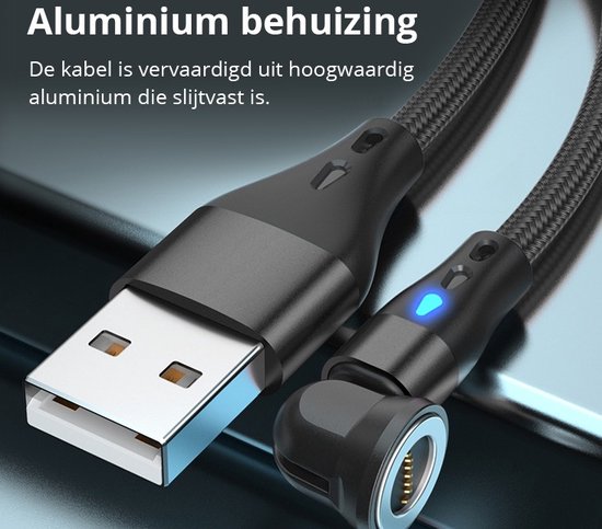 Câble USB-C magnétique à rotation 540° (Rapide 100W