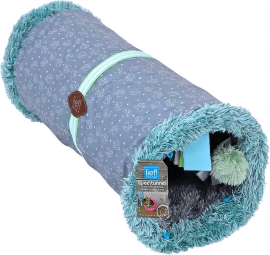 LIEF - Speeltunnel voor katten - kattentunnel - Afmetingen: 60x25 cm