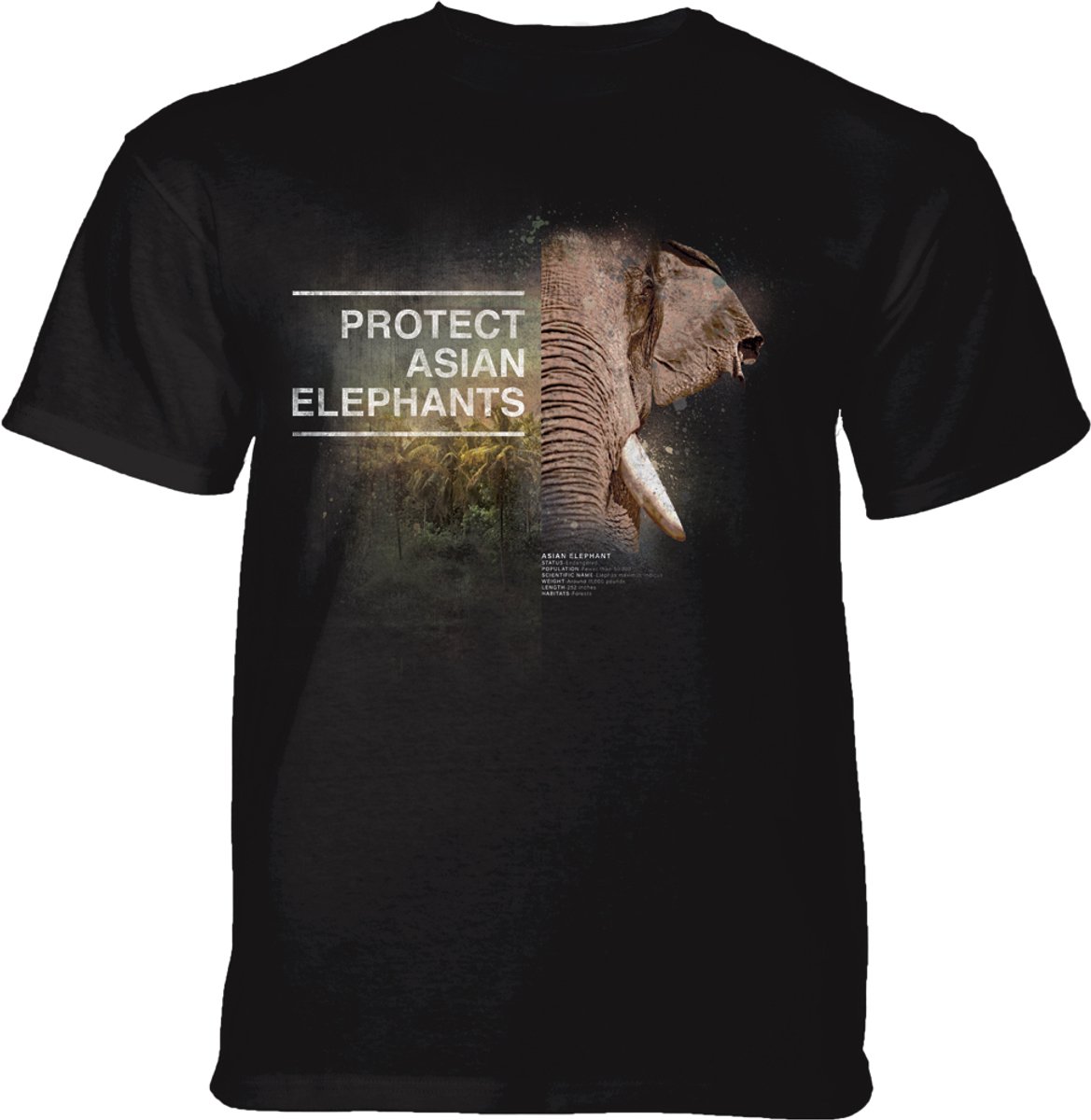 T-shirt Protect Asian Elephant Black XXL