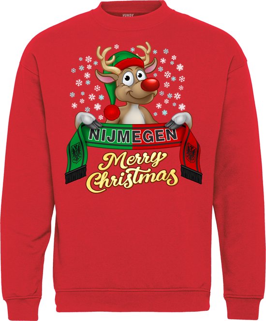 Kersttrui Nijmegen | Foute Kersttrui Dames Heren | Kerstcadeau | NEC supporter | Rood | maat L