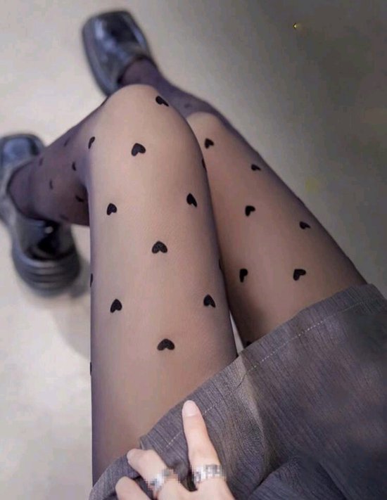 Bas legging correcteur élégant et sexy avec fine couche thermique, collants legging thermique doublés d'hiver chauds avec cœurs, taille unique, convient aux tailles S à XL avec stretch ! 80 grammes