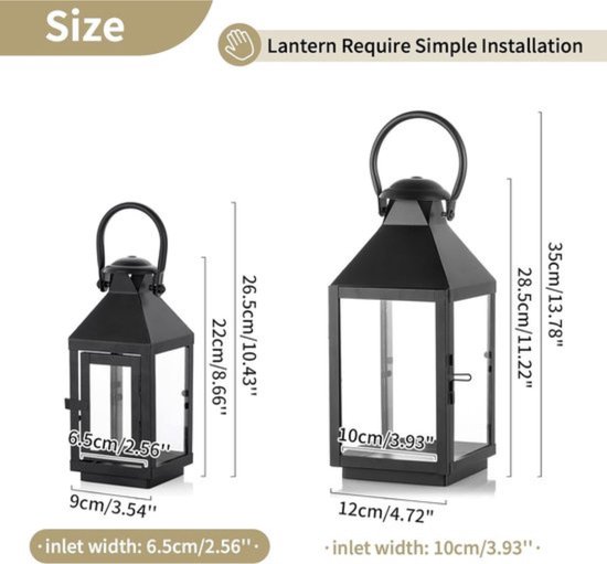 Shop Lantaarn Porto zwart op voet, 79cm hoog Online - Plant New Day