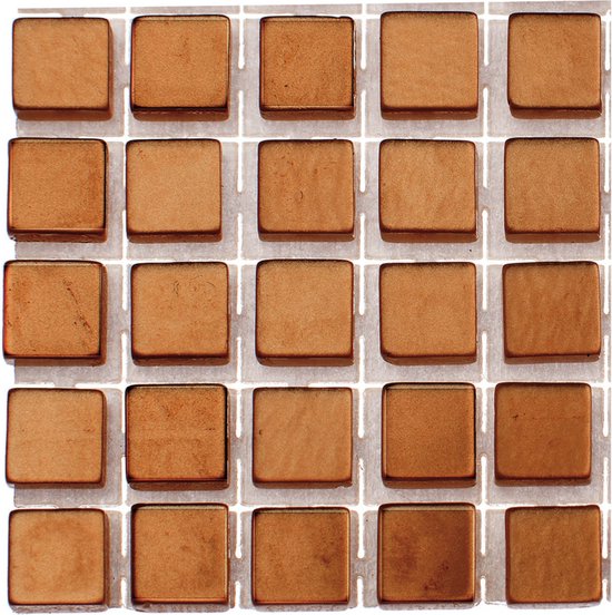 Pierres/carreaux de mosaïque Glorex pour loisirs créatifs - 357x - bronze - 0,5 x 0,5 x 0,2 cm par pierre - autocollants