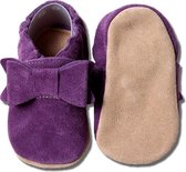 Hobea - chaussures bébé - daim - violet foncé avec nœud