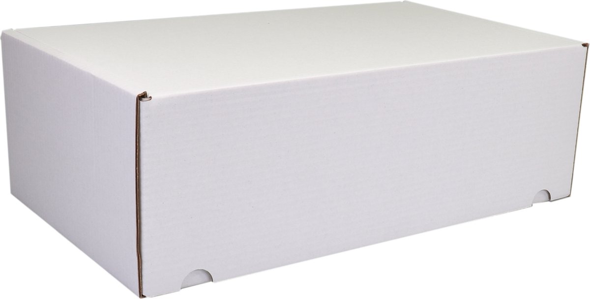 SendProof® Postpakketdoos | golfkarton | 385x225x130mm | gestanst | wit | 25 stuks