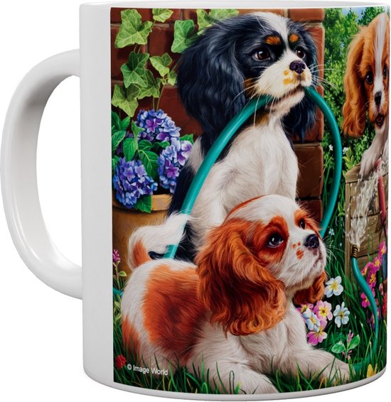 Chiens Chiots Dans Le Garden - Mug 440 ml