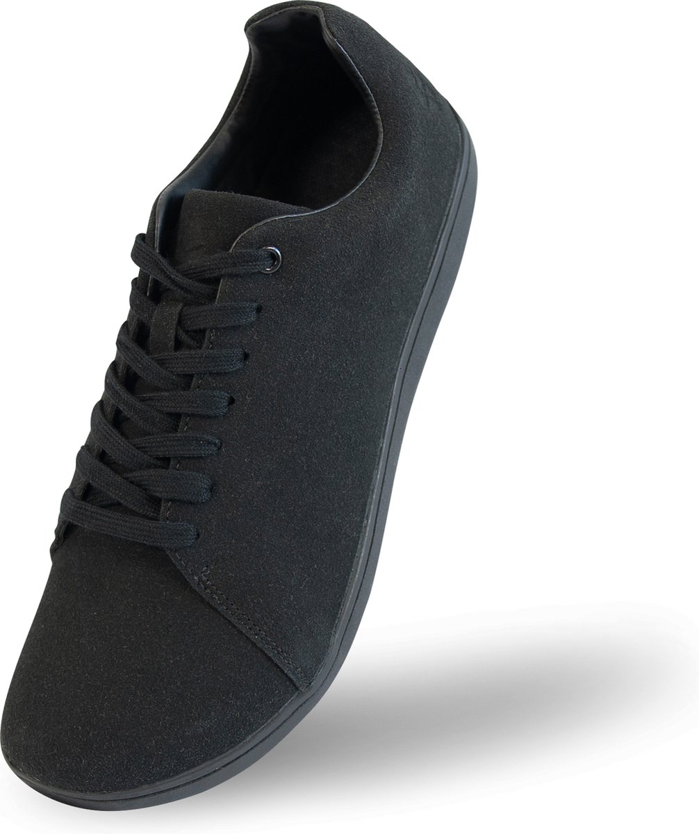 Bareshoes Casual Suede Zwart - Barefoot Schoenen voor Dames en Heren - lichtgewicht - natuurlijk bewegen